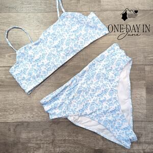 Moshengqi High Waist Crop Bikini Swimsuit Size M